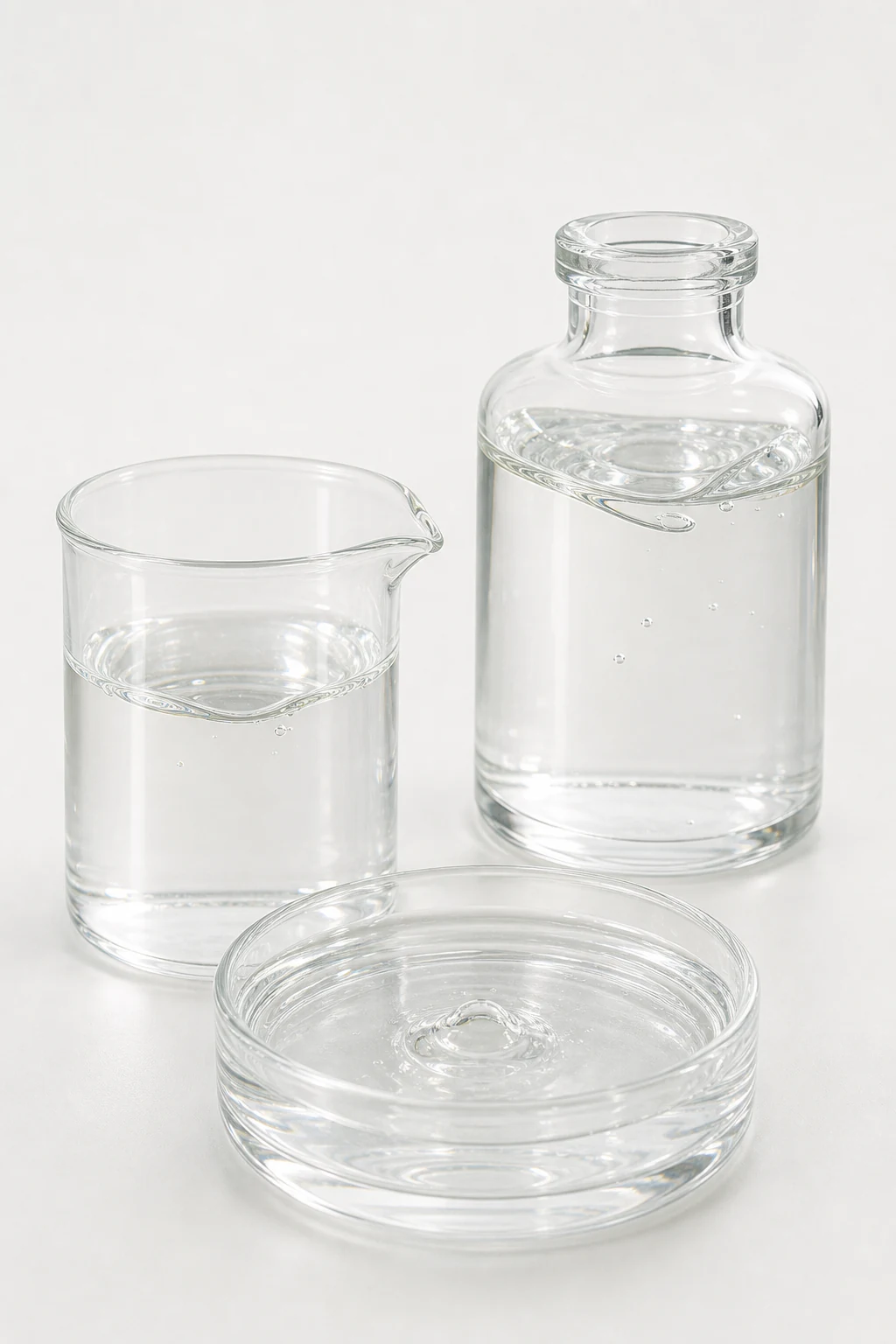 Liquid transparent impact modifier in clear containers